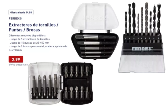 Extractores de tornillos / Puntas / Brocas/ ALDI Extractores de tornillos / Puntas / Brocas/ ALDI