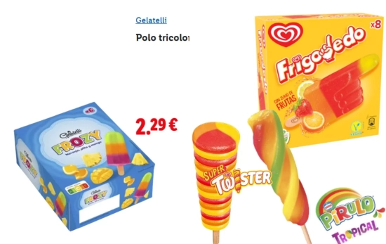 Ppolo tricolor de Lidl, el clon del Twister, Pirulo o Frigodedo tropical/ LIDL Ppolo tricolor de Lidl, el clon del Twister, Pirulo o Frigodedo tropical/ LIDL