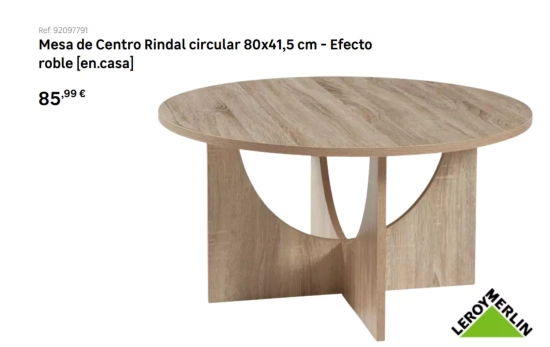 Leroy Merlin, el modelo Rindal circular de 80 x 41,5 centímetros/ LEROY MERLIN Leroy Merlin, el modelo Rindal circular de 80 x 41,5 centímetros/ LEROY MERLIN