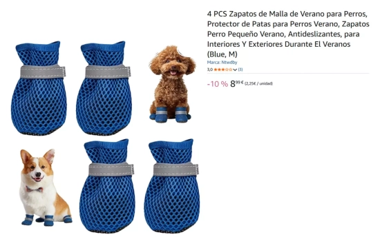 Patucos para perros en verano/ AMAZON Patucos para perros en verano/ AMAZON