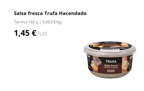  Salsa fresca de trufa Hacendado/ MERCADONA