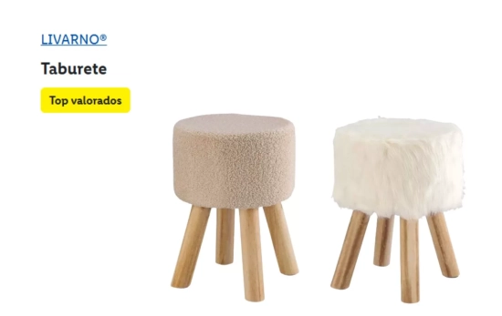 Taburete de pelo o borrego/ LIDL