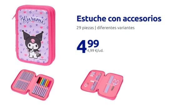 Estuches con accesorios de papelería incluidos/ ACTION
