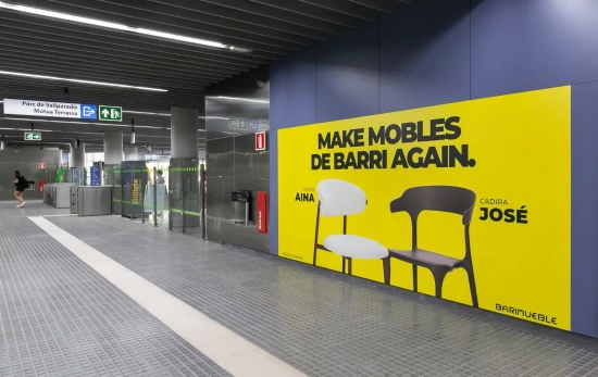 Cartel de la campaña de Barimueble en el Metro / CEDIDA Cartel de la campaña de Barimueble en el Metro / CEDIDA