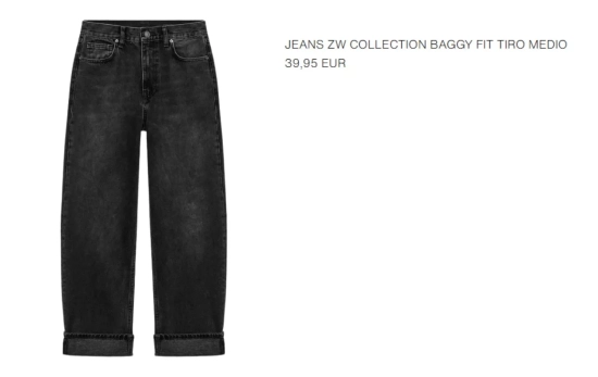 JEANS ZW COLLECTION BAGGY FIT TIRO MEDIO 39,95 EUR/ ZARA JEANS ZW COLLECTION BAGGY FIT TIRO MEDIO 39,95 EUR/ ZARA