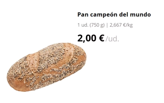 Pan campeón del mundo sin rebanar/ MERCADONA Pan campeón del mundo sin rebanar/ MERCADONA