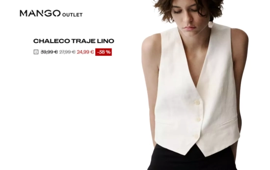 Chaleco lino/ MANGO OUTLET Chaleco lino/ MANGO OUTLET
