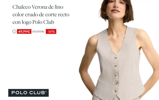 Chaleco de lino/ Polo Club Chaleco de lino/ Polo Club