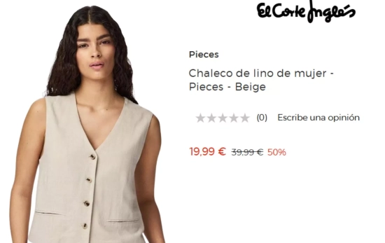 Chaleco lino/ EL CORTE INGLÉS Chaleco lino/ EL CORTE INGLÉS