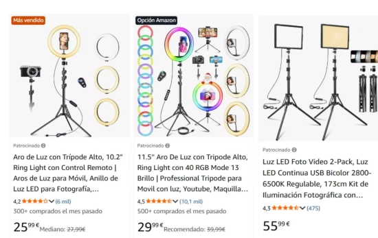 La lámpara LED con trípode/ AMAZON La lámpara LED con trípode/ AMAZON