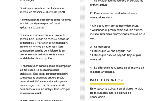 DAZN cobra 7 euros para cancelar la suscripción / CEDIDA DAZN cobra 7 euros para cancelar la suscripción / CEDIDA