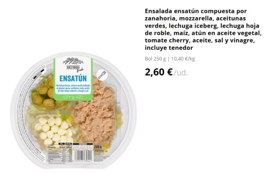 Ensalada de atún Hacendado/ MERCADONA Ensalada de atún Hacendado/ MERCADONA