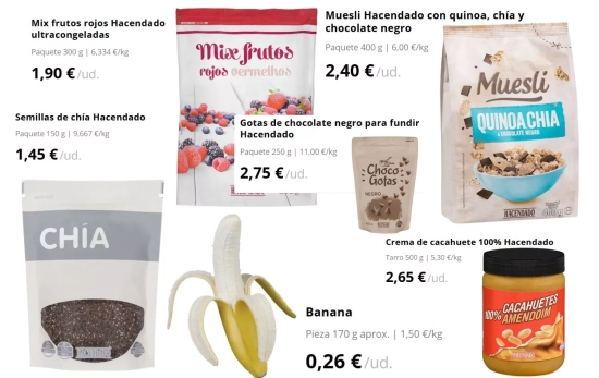 Ingredientes de Mercadona con los que puedes hacer un açaí delicioso/ MERCADONA Ingredientes de Mercadona con los que puedes hacer un açaí delicioso/ MERCADONA