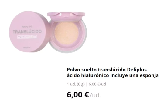 Polvo suelto translúcido Deliplus/ MERCADONA