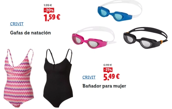 Bañadores y gafas de playa/ LIDL Bañadores y gafas de playa/ LIDL