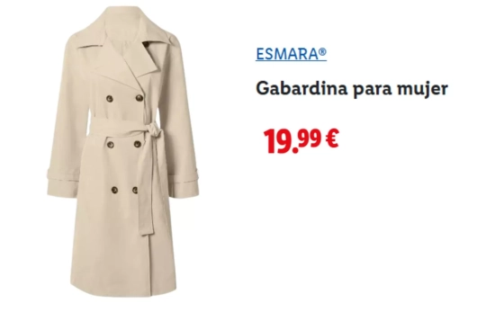 Gabardina para mujer/ LIDL Gabardina para mujer/ LIDL