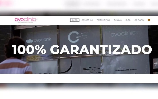 Captura de la página web de Ovoclinic FOTOMONTAJE Captura de la página web de Ovoclinic FOTOMONTAJE