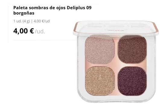 Paleta sombras de ojos Deliplus 09 borgoñas/ MERCADONA Paleta sombras de ojos Deliplus 09 borgoñas/ MERCADONA