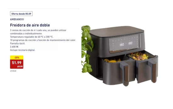Freidora de aire doble/ ALDI Freidora de aire doble/ ALDI