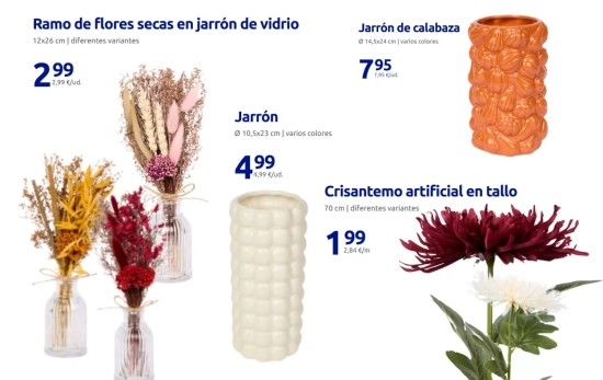 Jarrón y flores decorativas otoñales/ ACTION Jarrón y flores decorativas otoñales/ ACTION