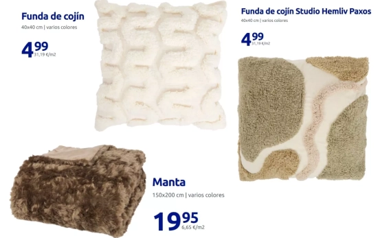 Fundas de cojines y manta de pelo/ ACTION Fundas de cojines y manta de pelo/ ACTION