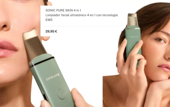 Limpiador facial ultrasónico 4 en 1/ CREATE Limpiador facial ultrasónico 4 en 1/ CREATE