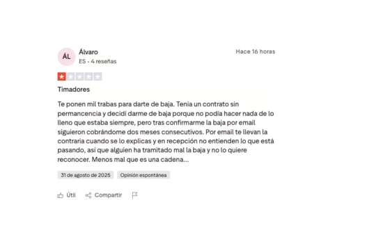 Queja de u cliente de Fitness Park en Trustpilot / TRUSTPILOT Queja de u cliente de Fitness Park en Trustpilot / TRUSTPILOT