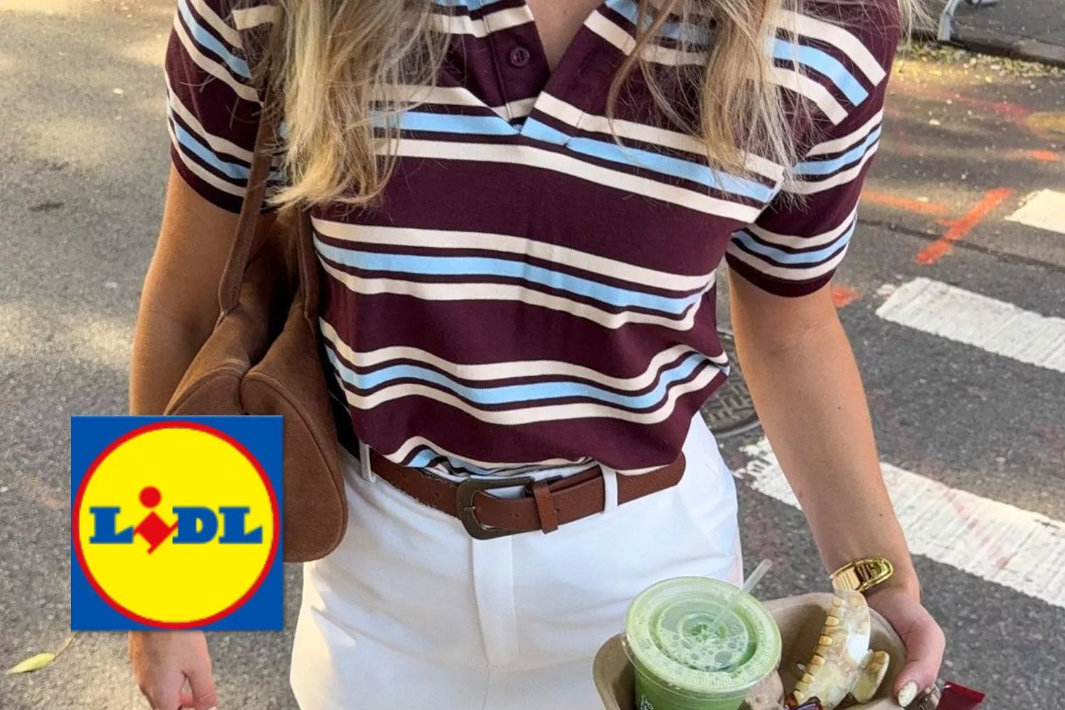 El logo de Lidl y una chica con un polo de rayas, la prenda estrella de este otoño / Fotomontaje CONSUMIDOR GLOBAL