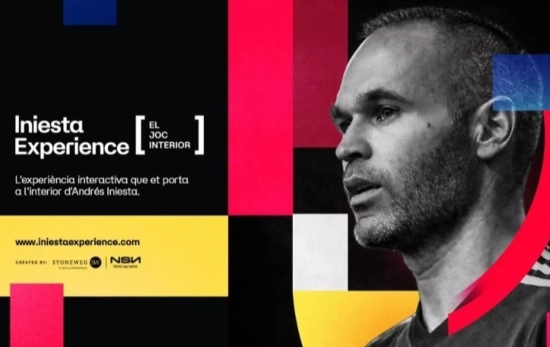 Cartel de la exposición inmersiva 'Iniesta Experience el juego interior' / STONEWEG Y NSN
