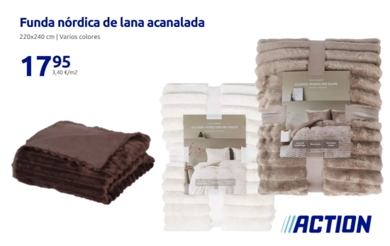 Funda nórdica de lana acanalada/ ACTION Funda nórdica de lana acanalada/ ACTION