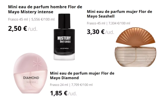 Perfumes de Flor de Mayo de venta en Mercadona
