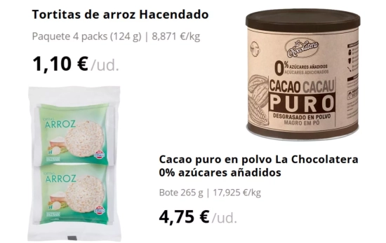 Ingredientes para la receta de cereales sanos/ MERCADONA Ingredientes para la receta de cereales sanos/ MERCADONA