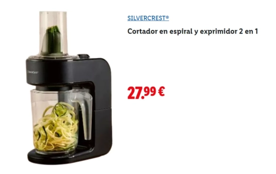 Cortador en espiral y exprimidor 2 en 1 de Silvercrest/ LIDL Cortador en espiral y exprimidor 2 en 1 de Silvercrest/ LIDL