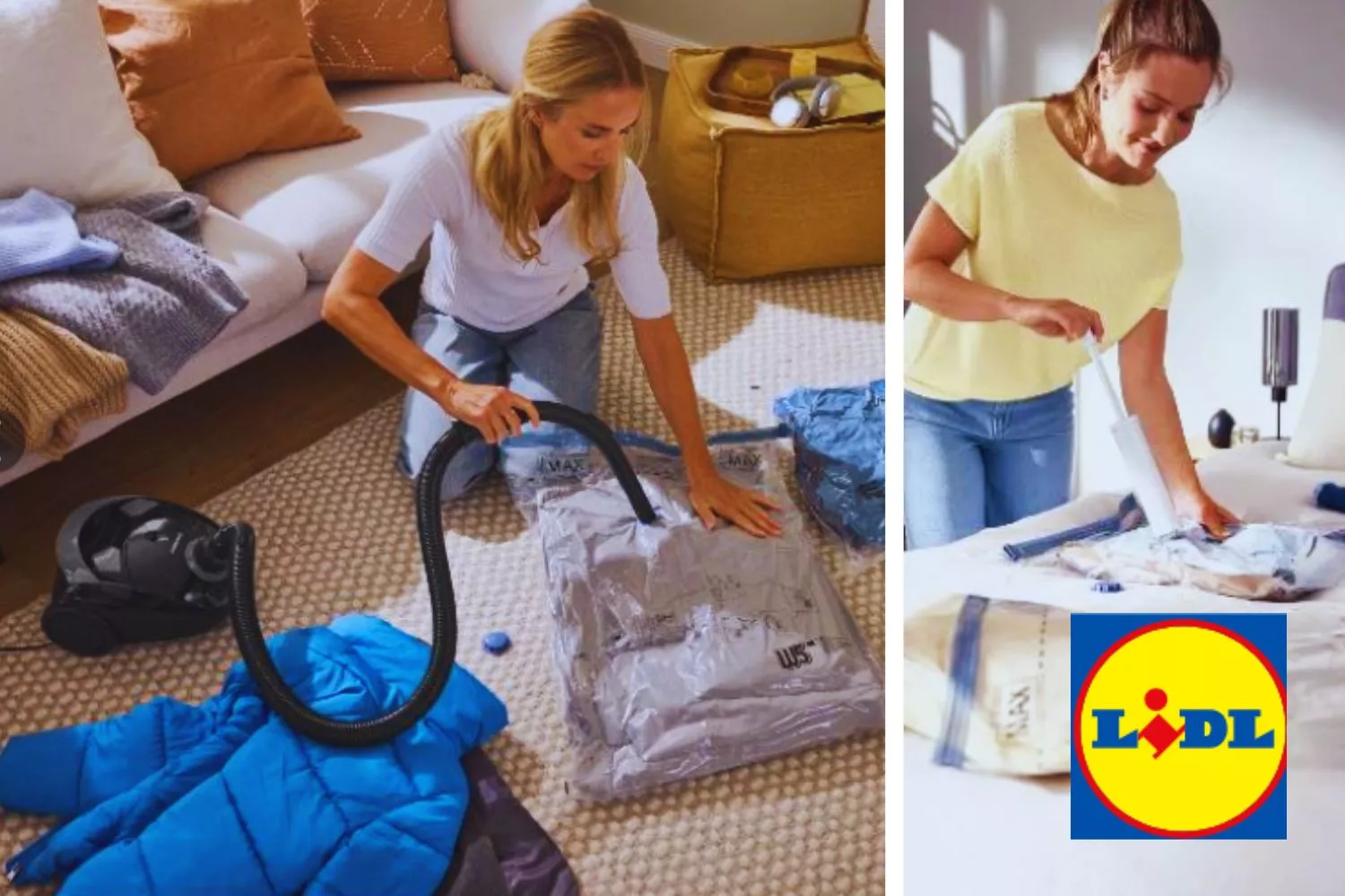  Lidl tiene el Kit de viaje con bomba y bolsas de vacío para que tu ropa ocupe menos en la maleta/ Fotomontaje Consumidor Global