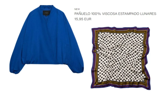 Pañuelo a conjunto con la chaqueta de Zara/ Fotomontaje Consumidor Global Pañuelo a conjunto con la chaqueta de Zara/ Fotomontaje Consumidor Global