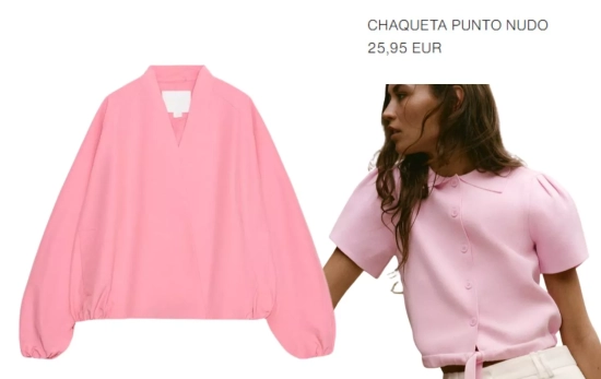 Chaqueta punto nudo a juego con la versión rosa/ Fotomontaje Consumidor Global Chaqueta punto nudo a juego con la versión rosa/ Fotomontaje Consumidor Global