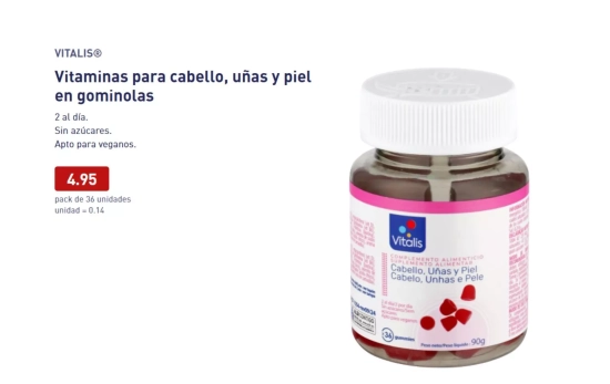 Gominolas Vitalis piel, uñas y pelo/ ALDI