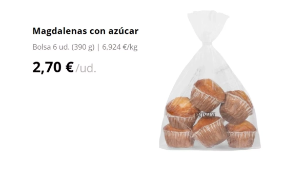 Magdalenas con azúcar/ MERCADONA Magdalenas con azúcar/ MERCADONA