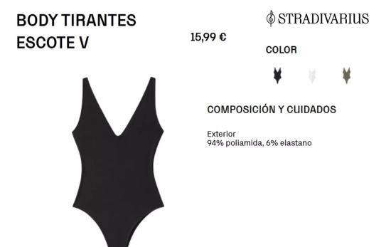 Body tirantes escote V/ Stradivarius Body tirantes escote V/ Stradivarius