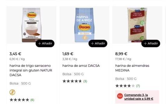 Algunas de las harinas más caras / EL CORTE INGLÉS