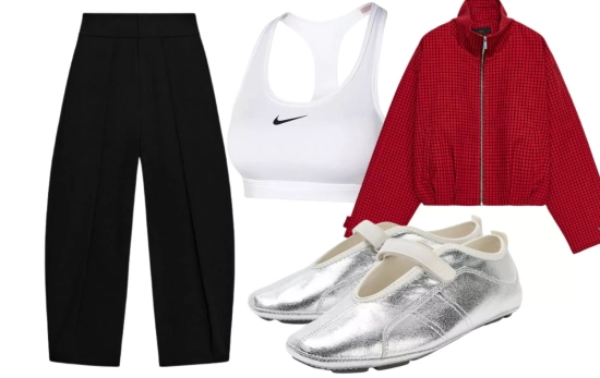 Propuesta de estilismo con prendas de Zara a conjunto con el top de Nike de venta en Lidl/ Fotomontaje Consumidor Global
