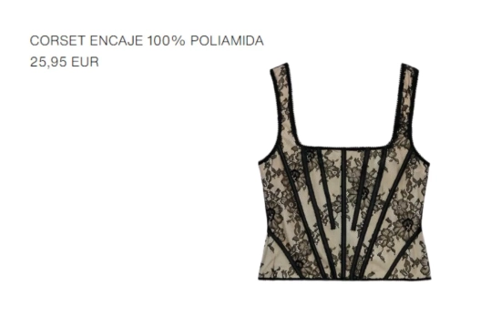 CORSET ENCAJE/ ZARA