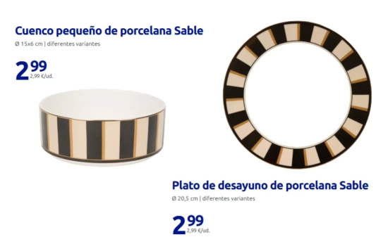Cuenco y plato de porcelana/ ACTION Cuenco y plato de porcelana/ ACTION