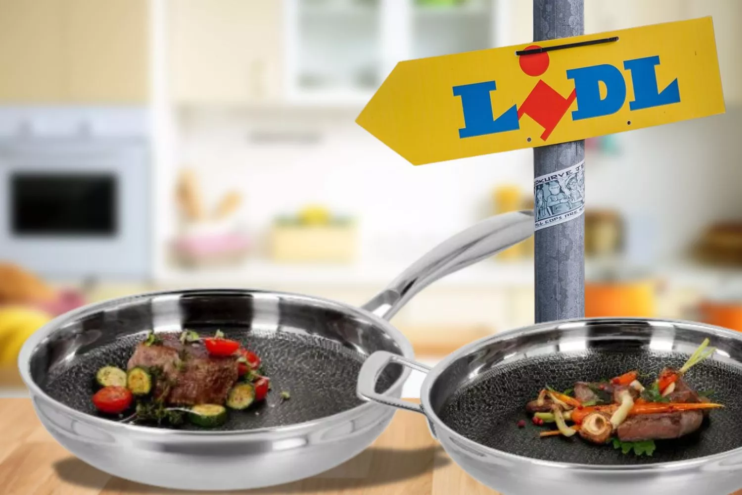 Lidl tiene las mejores sartenes con estructura de nido de abeja para cocinar con poca grasa/ Fotomontaje Consumidor Global