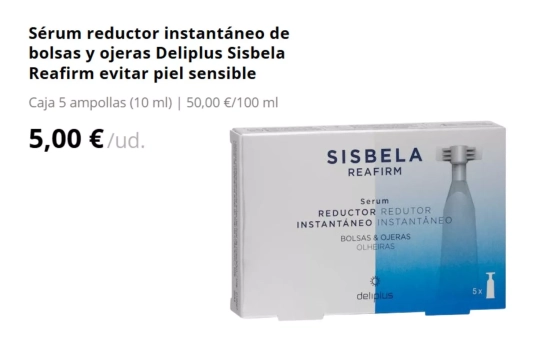 Sérum reductor instantáneo de bolsas y ojeras Deliplus Sisbela Reafirm/ MERCADONA