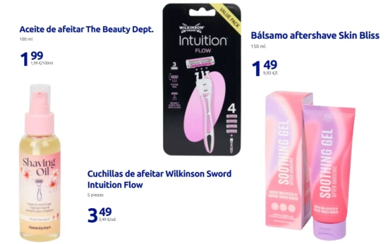 Cuchilla, aceite de afeitado y aftershave/ ACTION Cuchilla, aceite de afeitado y aftershave/ ACTION