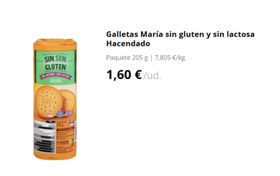 Galletas María sin gluten/ MERCADONA Galletas María sin gluten/ MERCADONA