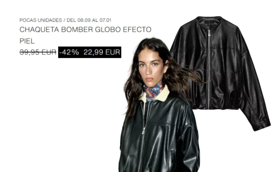CHAQUETA BOMBER GLOBO EFECTO PIEL/ ZARA CHAQUETA BOMBER GLOBO EFECTO PIEL/ ZARA