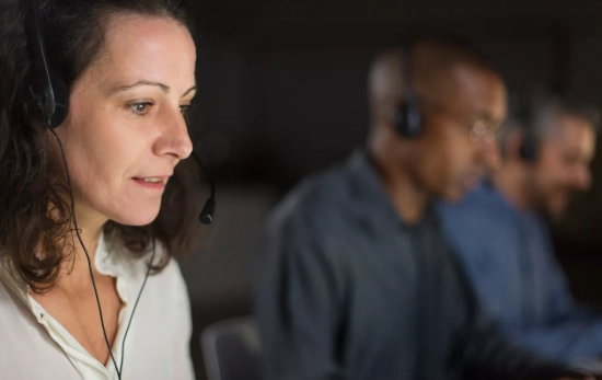 Trabajadores de un call center