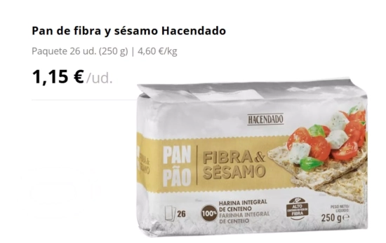 Pan de fibra y sésamo/ MERCADONA Pan de fibra y sésamo/ MERCADONA